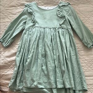Charming mint green linen dress